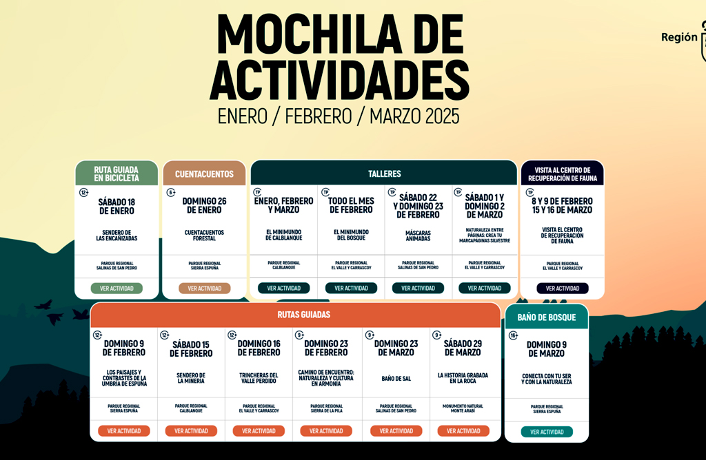 La “Mochila de Actividades” llega a Sierra Espuña con un cuentacuentos, ruta guiada y un Baño de Bosque